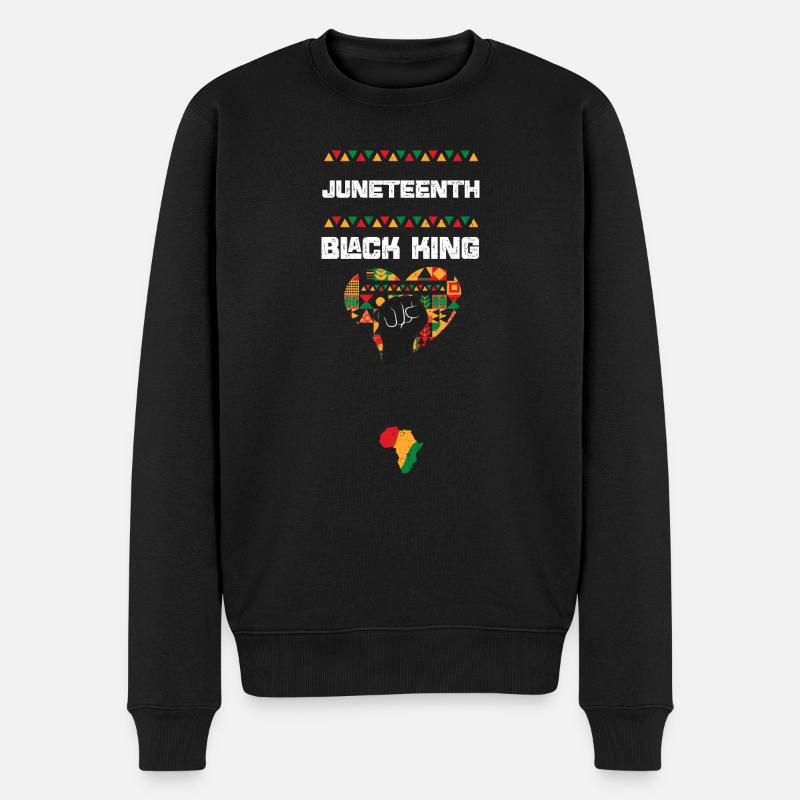 Juneteenth Black King - Männer Premium Bio Pullover - Schwarz