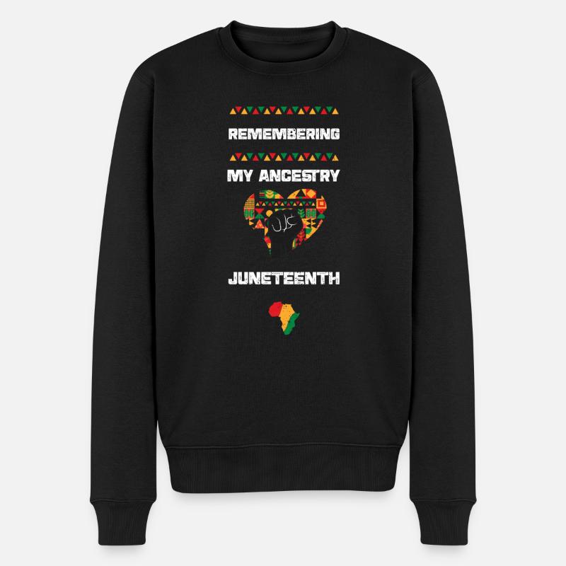 Remembering My Ancestry Juneteenth - Men's Premium Organic Jumper - black