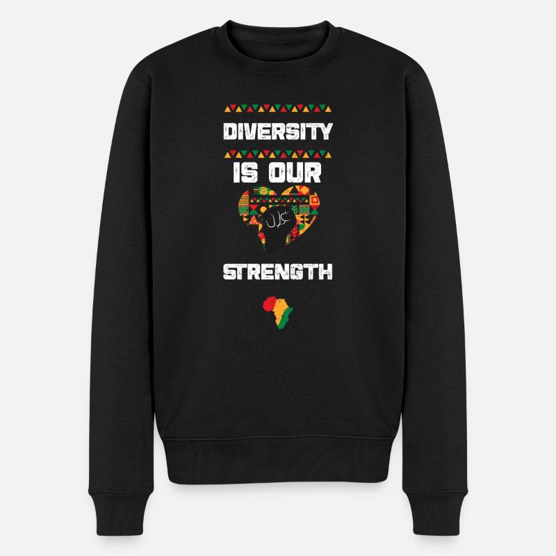Diversity is Our Strength - Männer Premium Bio Pullover - Schwarz
