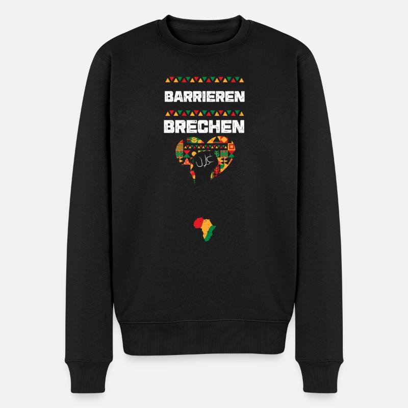 Barrieren brechen - Männer Premium Bio Pullover - Schwarz
