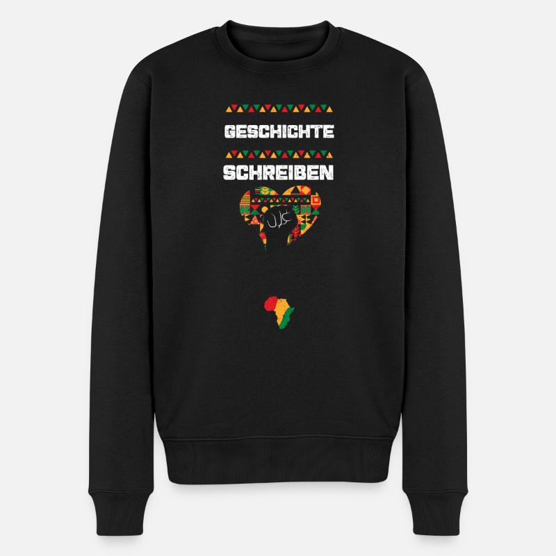 Geschichte schreiben - Männer Premium Bio Pullover - Schwarz