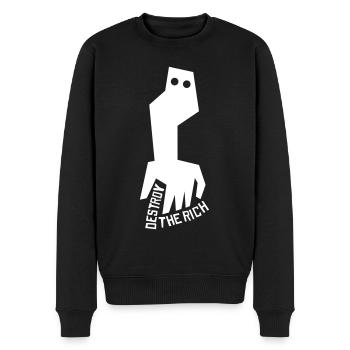 DESTROY THE RICH - Men's Premium Organic Jumper - black - Front - Nico (187cm)