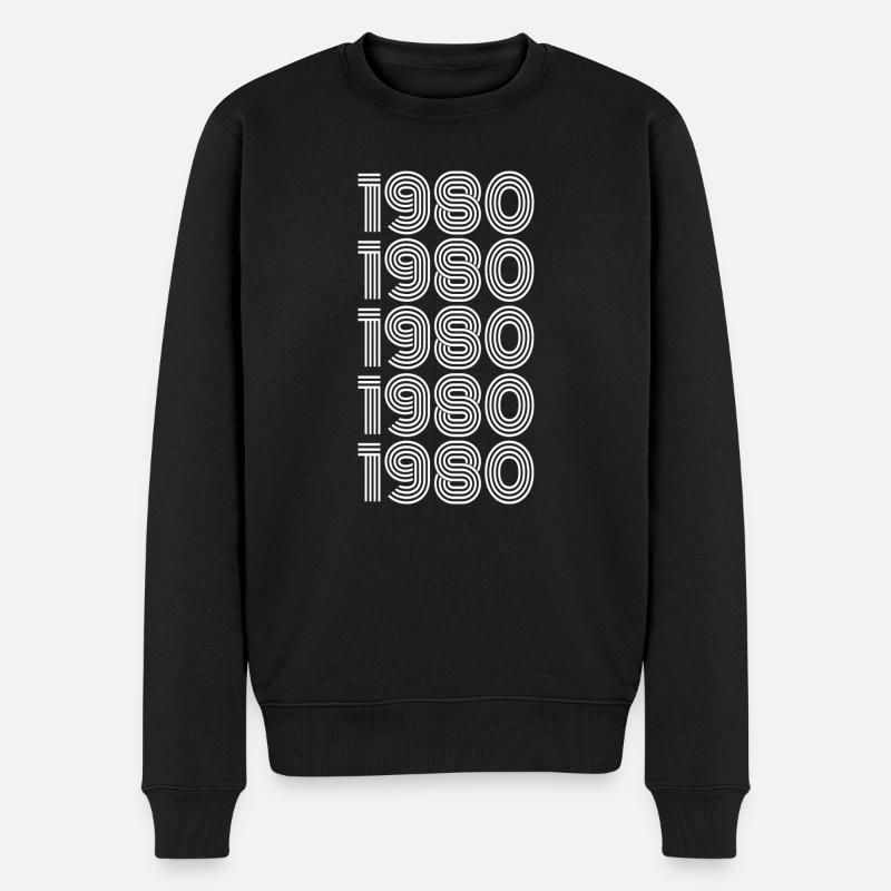 Jahrgang 1980 - Männer Premium Bio Pullover - Schwarz
