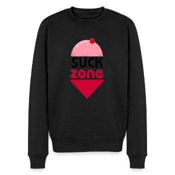SUCK ZONE - Men's Premium Organic Jumper - black - Front - Nico (187cm)