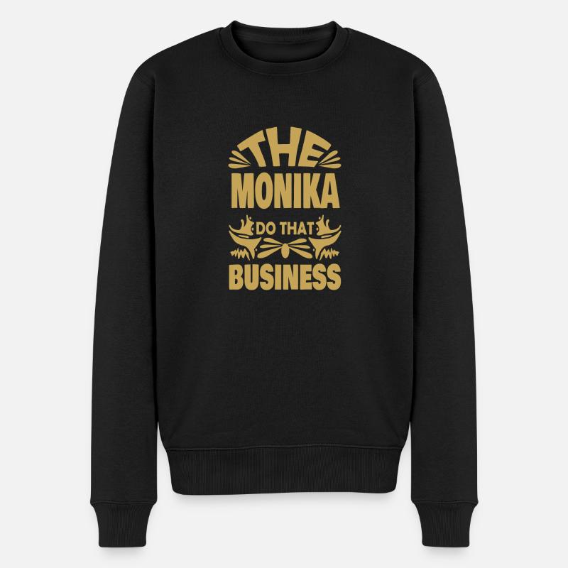 Monika als Name - Männer Premium Bio Pullover - Schwarz