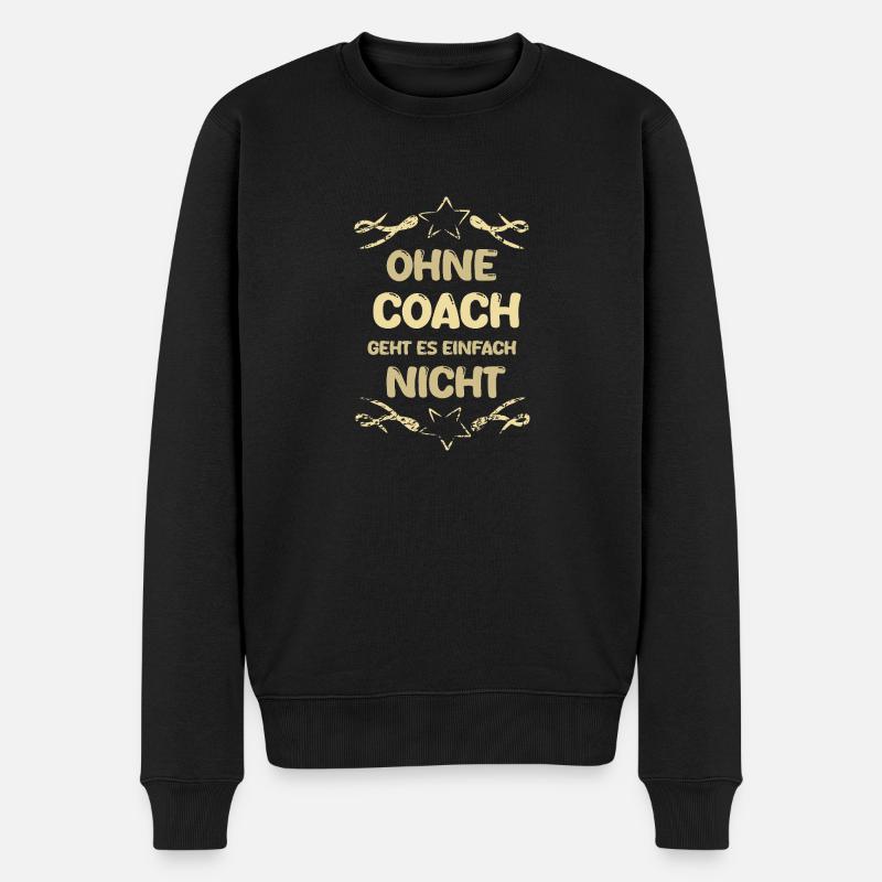 Coach - Männer Premium Bio Pullover - Schwarz