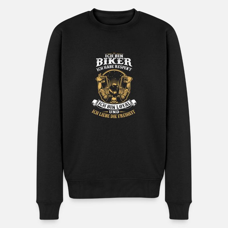 Ich bin Biker - Männer Premium Bio Pullover - Schwarz