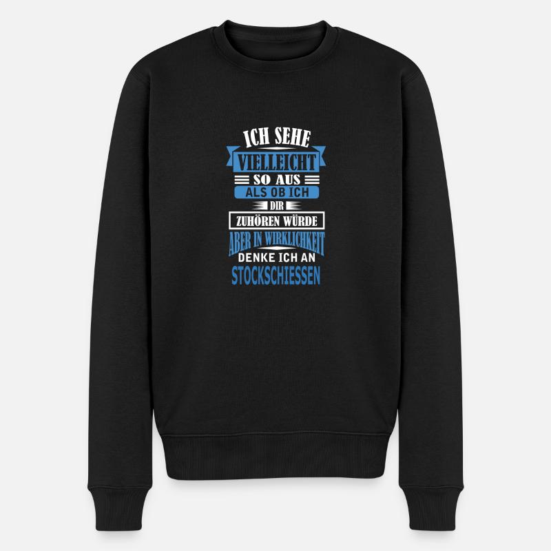 STOCKSCHIESSEN - Männer Premium Bio Pullover - Schwarz