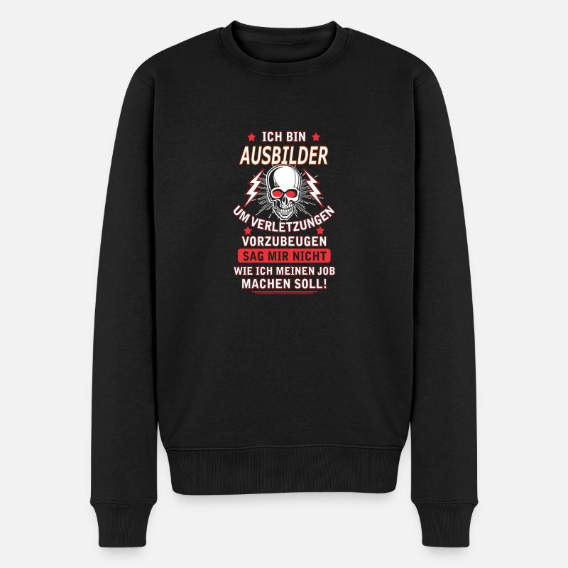 AUSBILDER - Männer Premium Bio Pullover - Schwarz