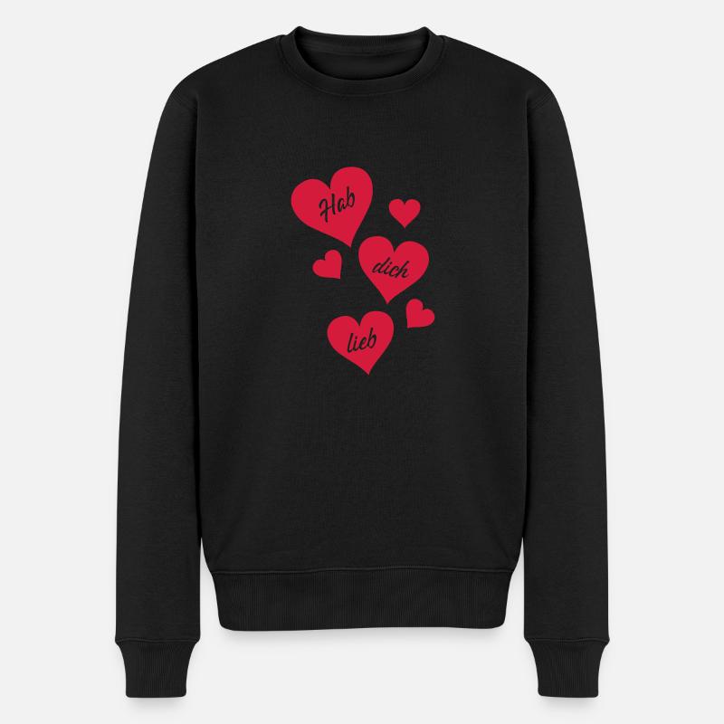 hab_dich_lieb - Männer Premium Bio Pullover - Schwarz