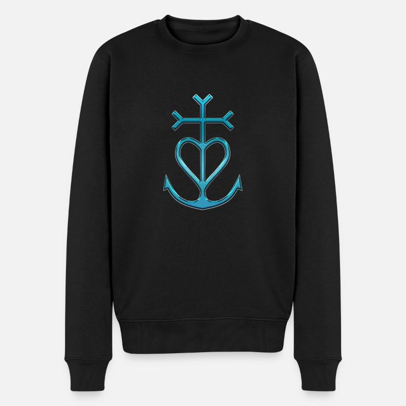 Croix de Camargue croix des gardiens - Pull Premium bio Homme - noir