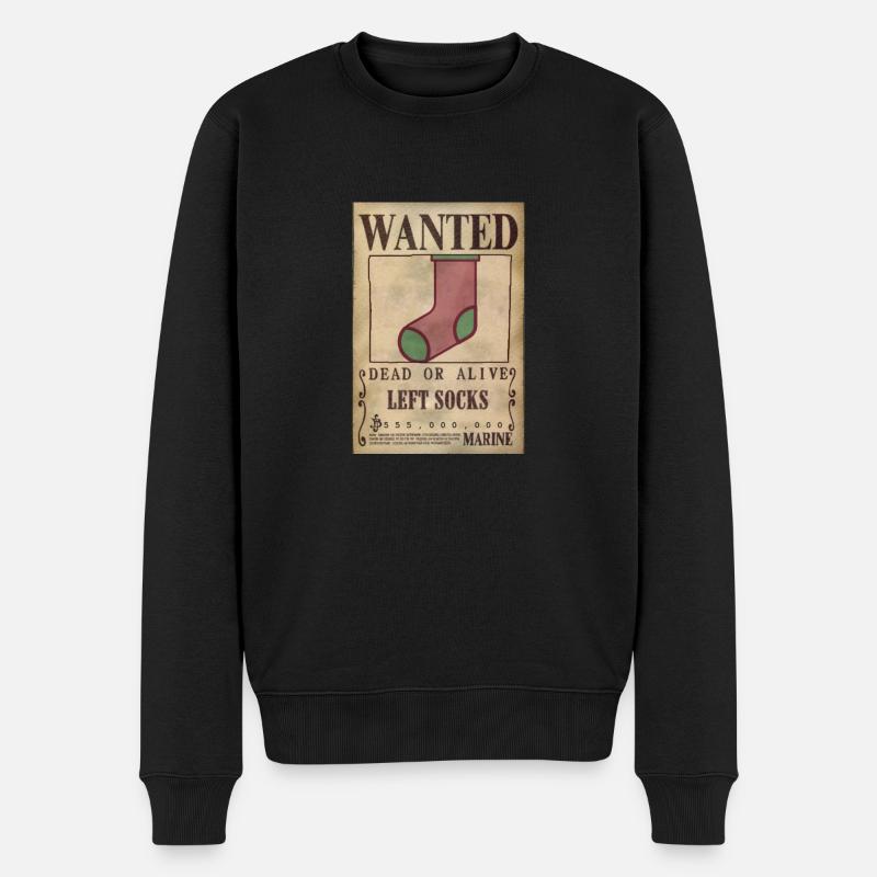 Eine verlorene Socke - Männer Premium Bio Pullover - Schwarz