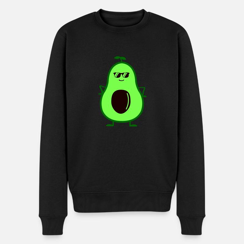 Cool Avocado - Männer Premium Bio Pullover - Schwarz