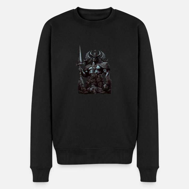 Großer Monolith Krieger - Männer Premium Bio Pullover - Schwarz