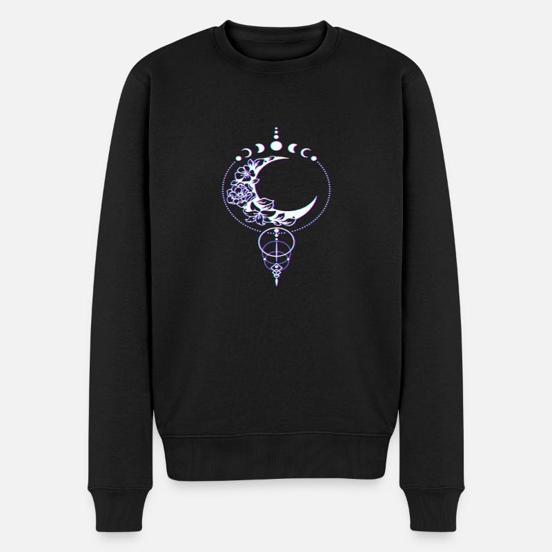 Gothic Goth Halbmond Mondphase Okkult - Männer Premium Bio Pullover - Schwarz