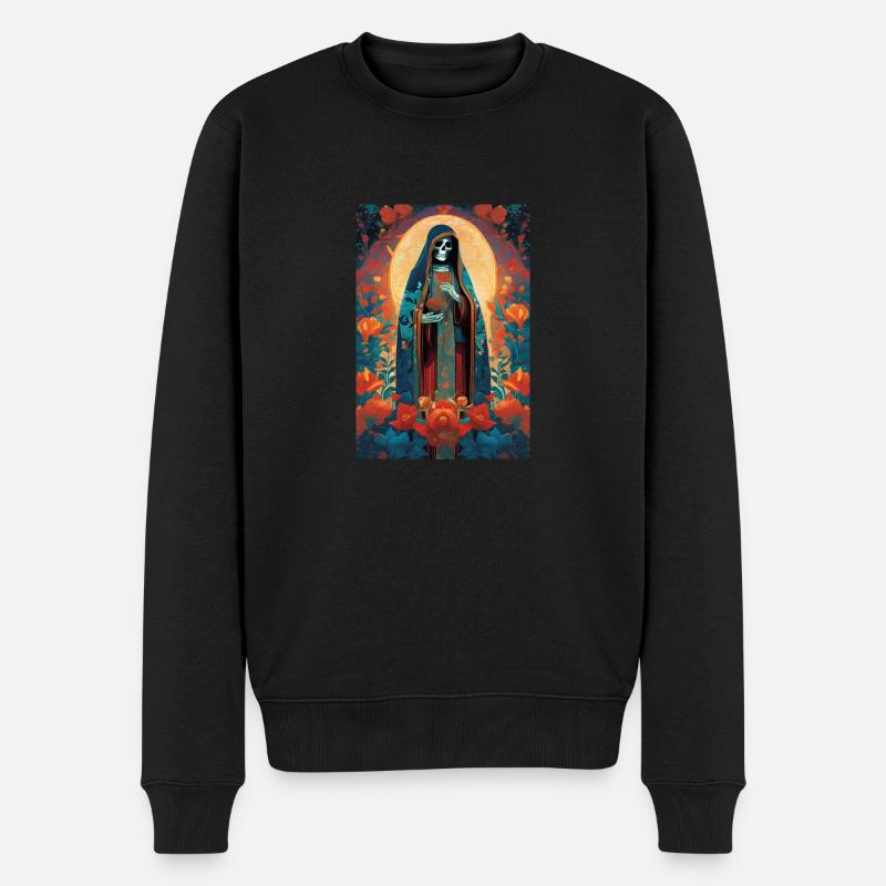 Santa Muerte III - Männer Premium Bio Pullover - Schwarz