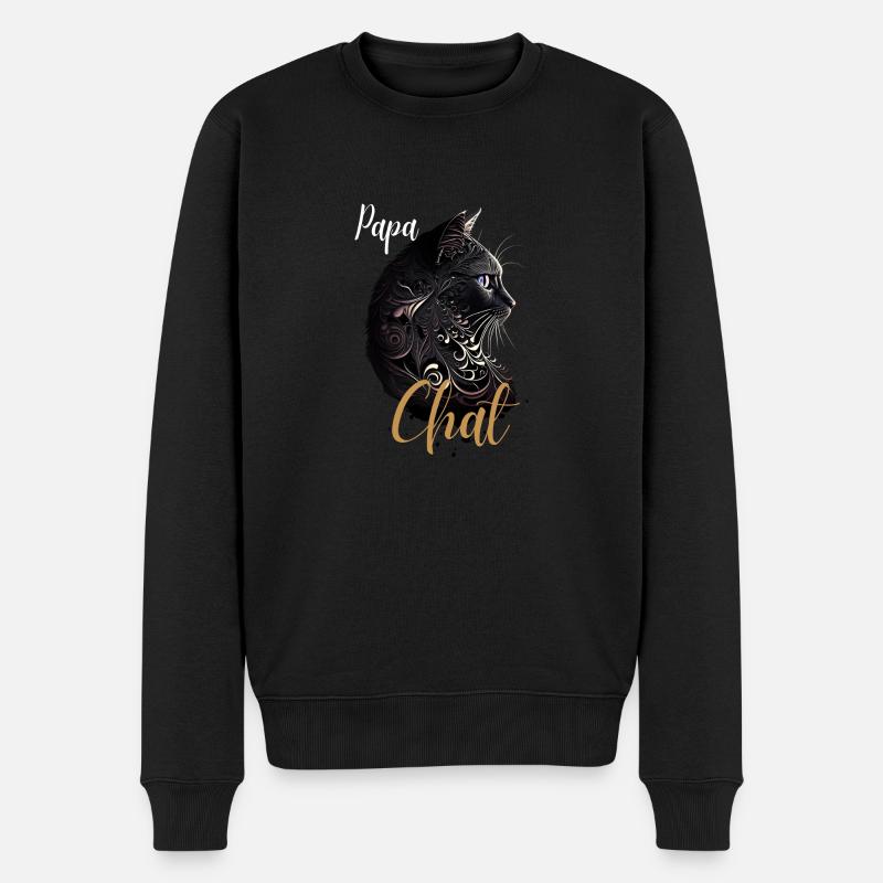 Niedliches Miauen - Männer Premium Bio Pullover - Schwarz