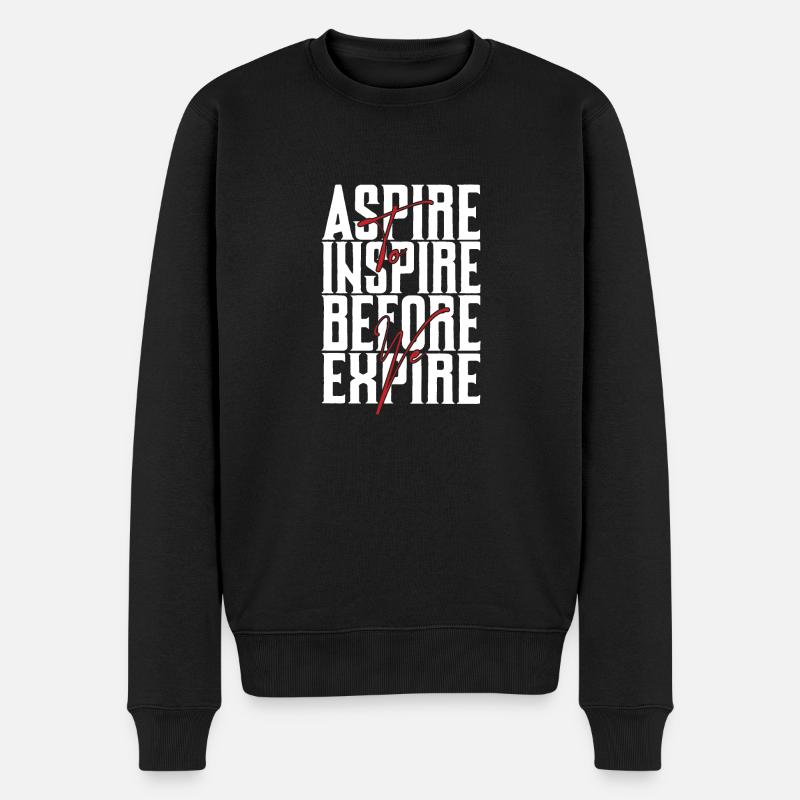 Aspire Before Expire weiss - Männer Premium Bio Pullover - Schwarz
