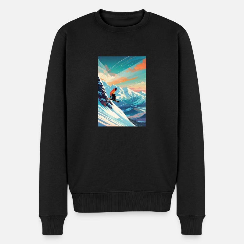 Snowboarder III - Männer Premium Bio Pullover - Schwarz