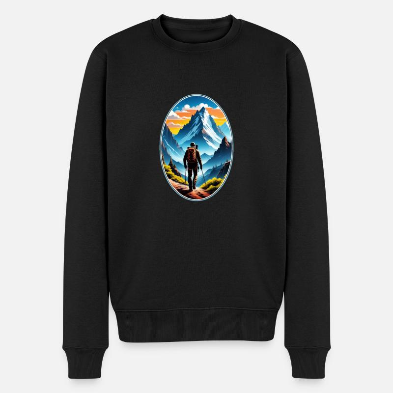 Natur & Bergwandern - Männer Premium Bio Pullover - Schwarz