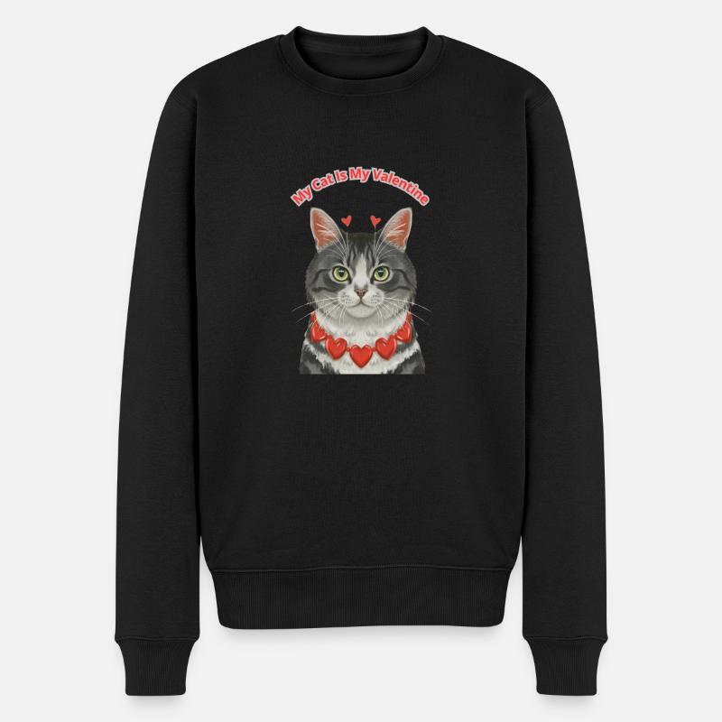 Mon chat est mon valentin - Pull Premium bio Homme - noir