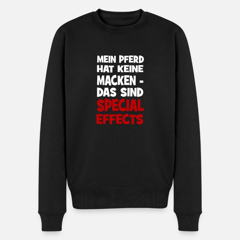 Special EffectsPferd - Männer Premium Bio Pullover - Schwarz