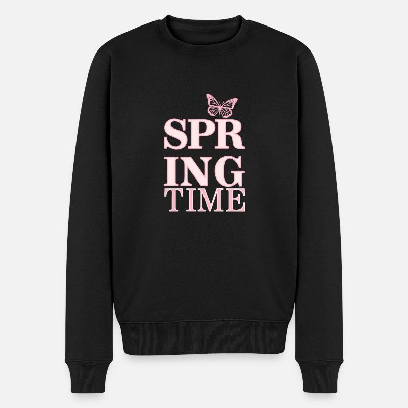 Printemps - Le printemps est là ! - Pull Premium bio Homme - noir