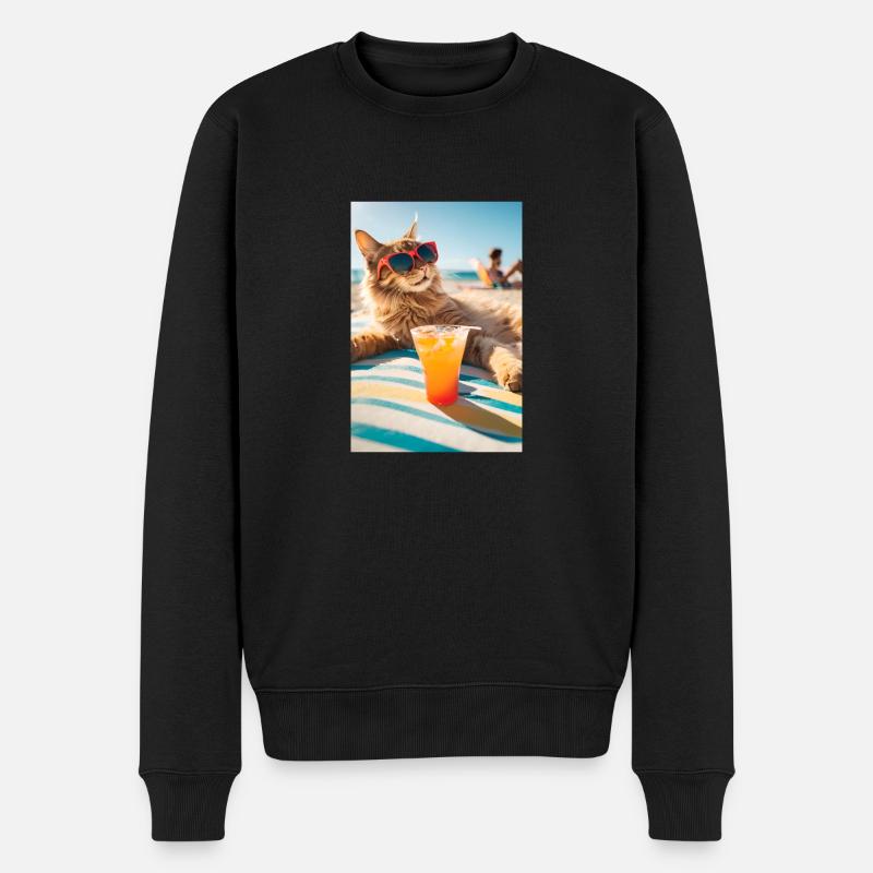 Chats - Pension - Pull Premium bio Homme - noir