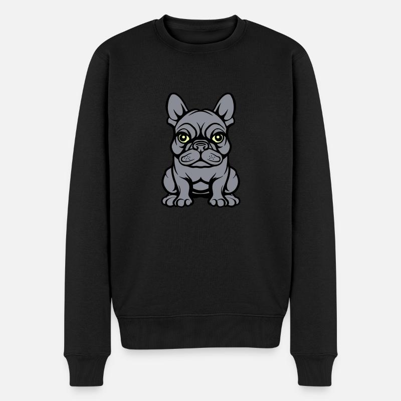 bulldogg hund comic - Männer Premium Bio Pullover - Schwarz