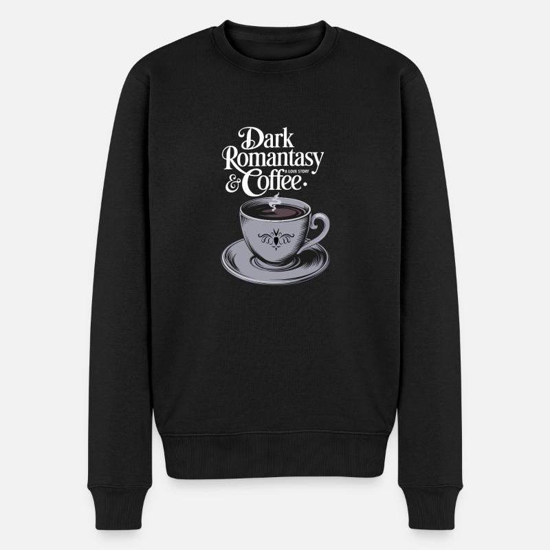 Dark Romantasy & Coffee - Männer Premium Bio Pullover - Schwarz