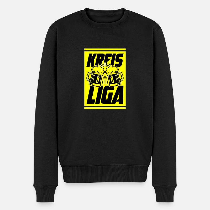Kreisliga Bier - Männer Premium Bio Pullover - Schwarz