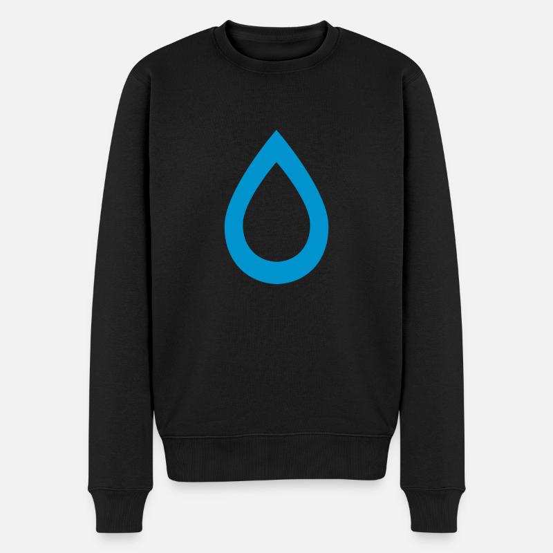 Wassertropfen - Männer Premium Bio Pullover - Schwarz