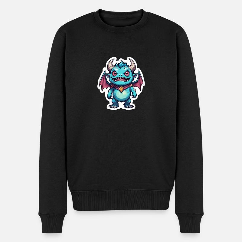 Dungeon Monster - Männer Premium Bio Pullover - Schwarz