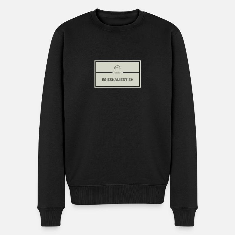 Es Eskaliert - Männer Premium Bio Pullover - Schwarz