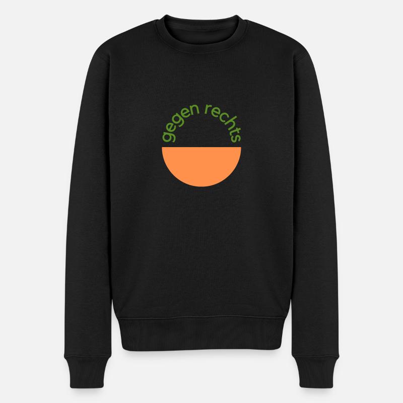 gegen rechts - Männer Premium Bio Pullover - Schwarz