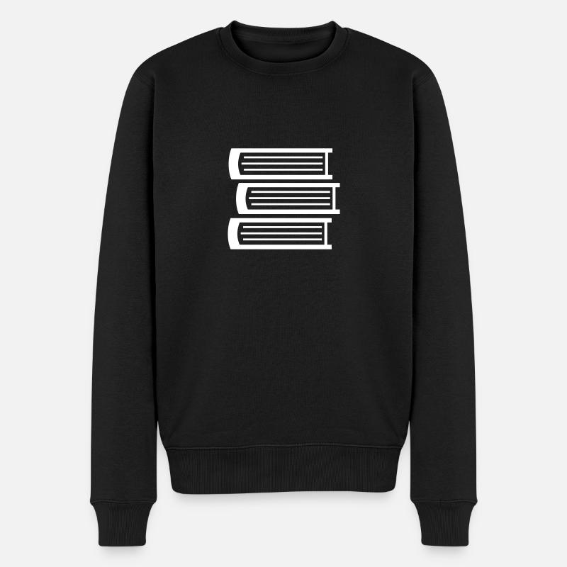 Bücher - Männer Premium Bio Pullover - Schwarz