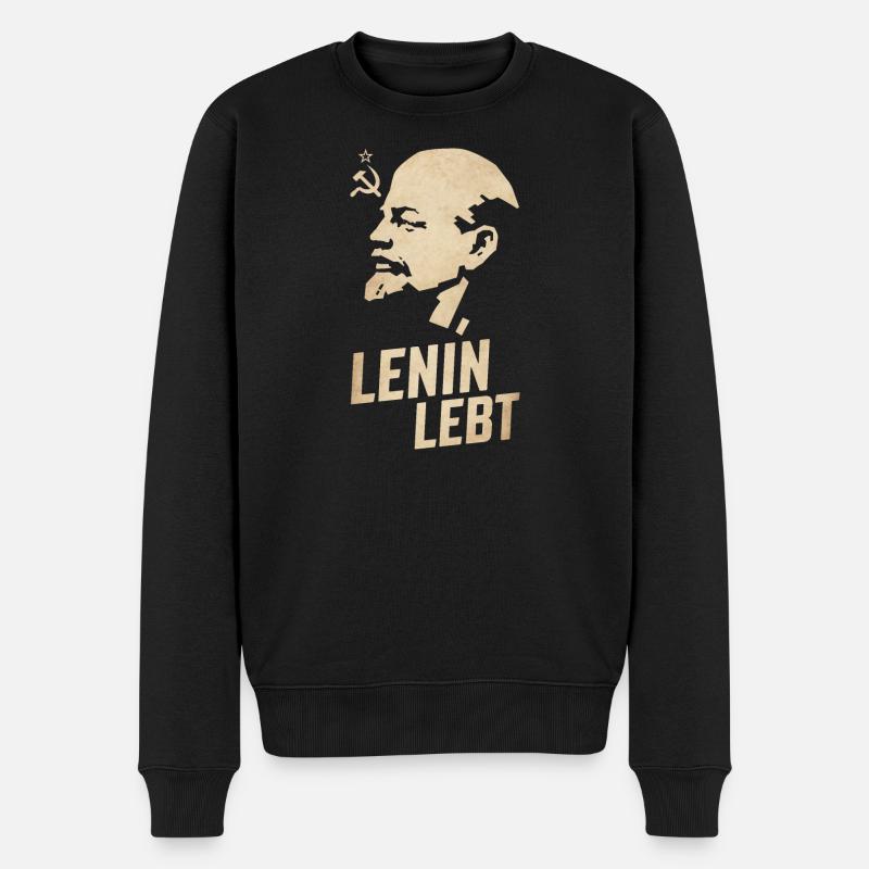 Lenin Lebt - Männer Premium Bio Pullover - Schwarz