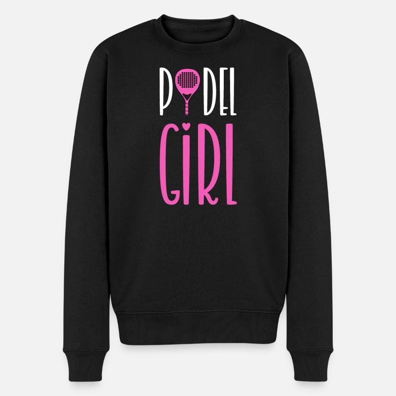 Padel-Mädchen - Männer Premium Bio Pullover - Schwarz