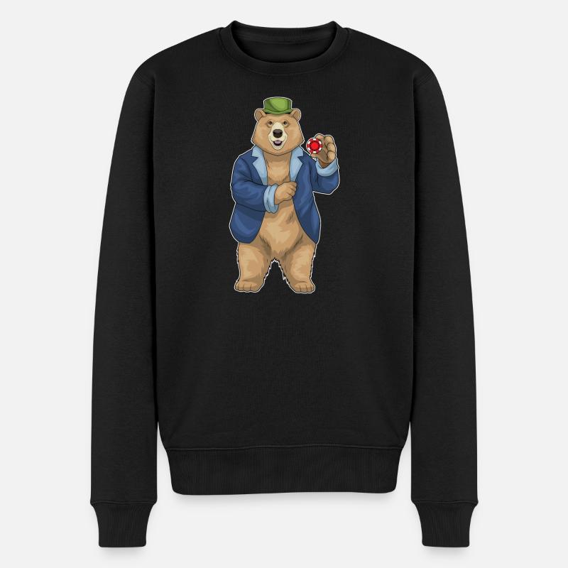 Bear Poker Jetons de poker - Pull Premium bio Homme - noir