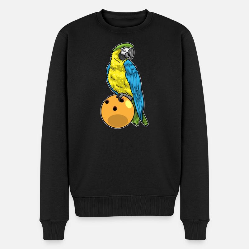 Papagei Bowling Bowlingkugel - Männer Premium Bio Pullover - Schwarz