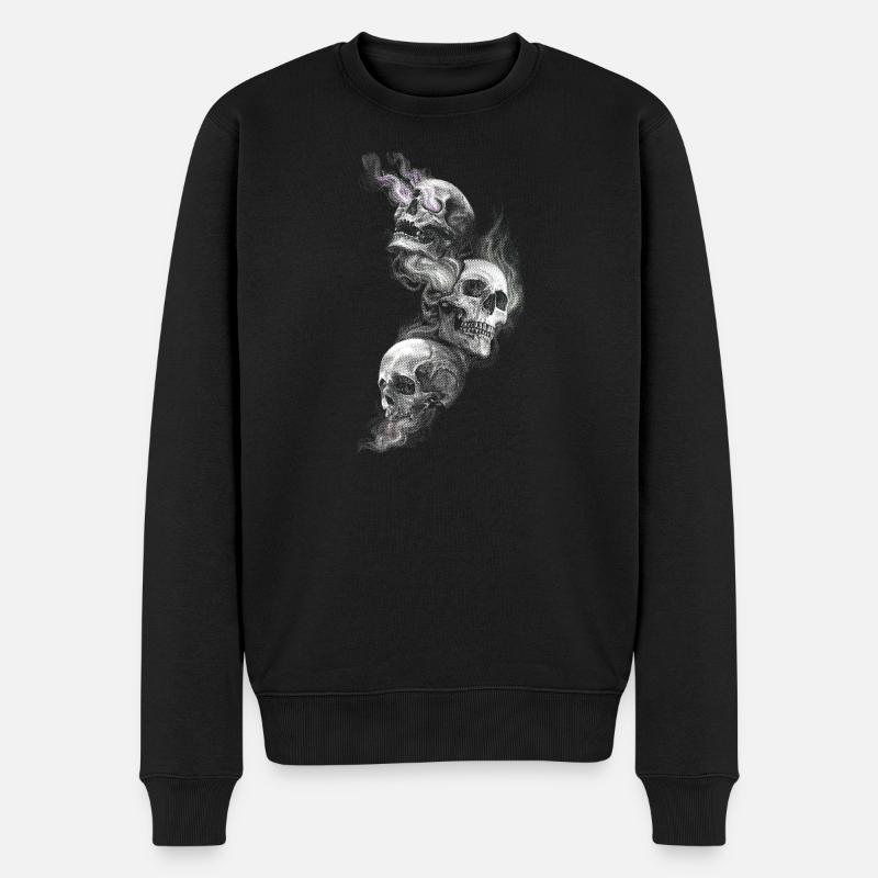 Schädel - Männer Premium Bio Pullover - Schwarz