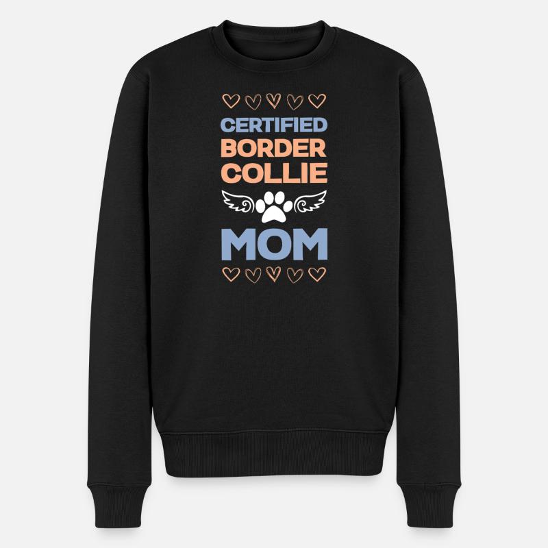 Zertifizierte Border Collie Mama - Männer Premium Bio Pullover - Schwarz