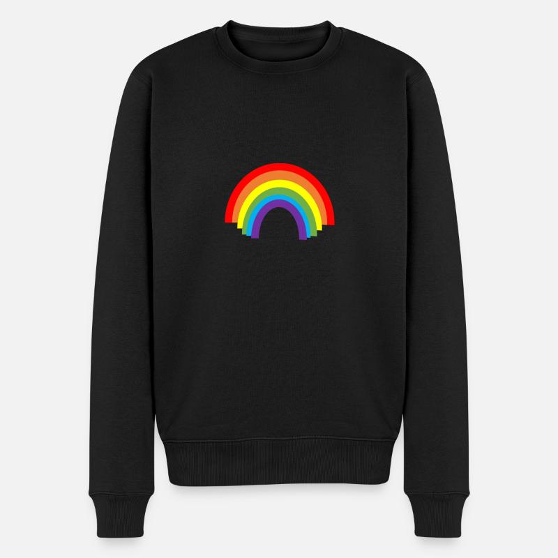 Rainbow - Männer Premium Bio Pullover - Schwarz