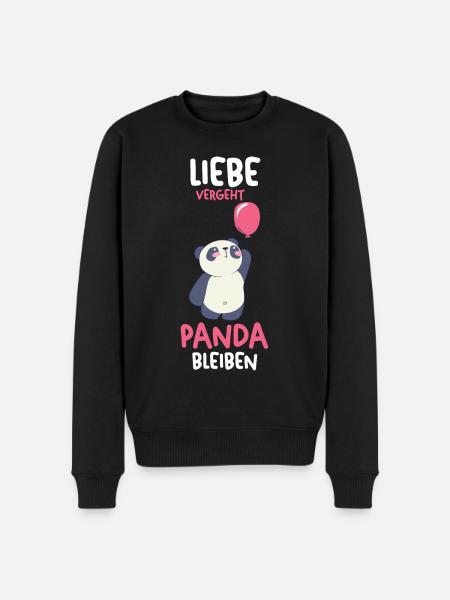 Panda - Männer Premium Bio Pullover - Schwarz