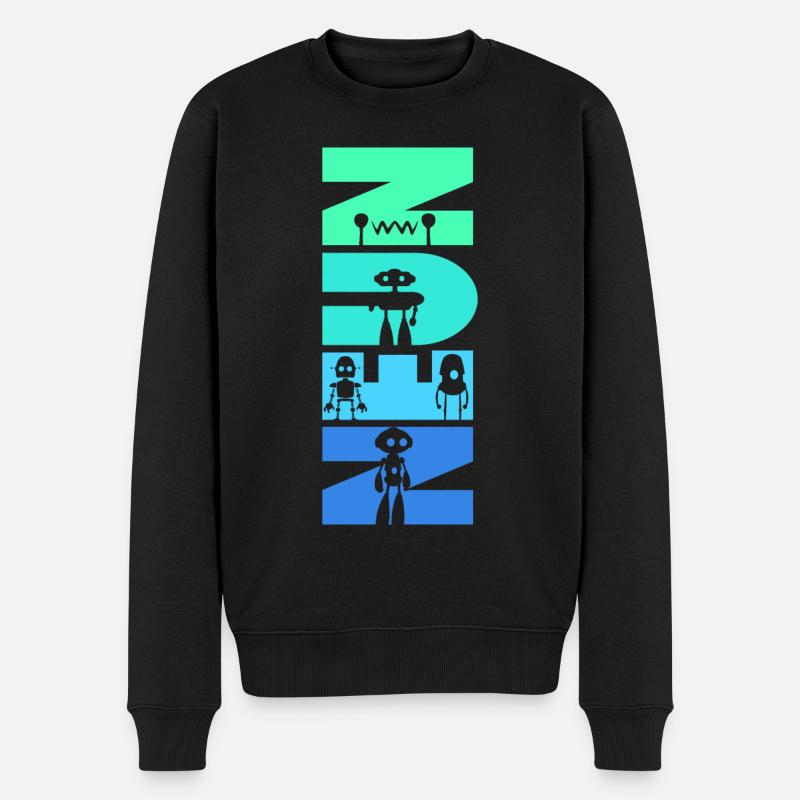 Geburtstag Kinder 9 Jahre alt Robotik Roboter - Männer Premium Bio Pullover - Schwarz