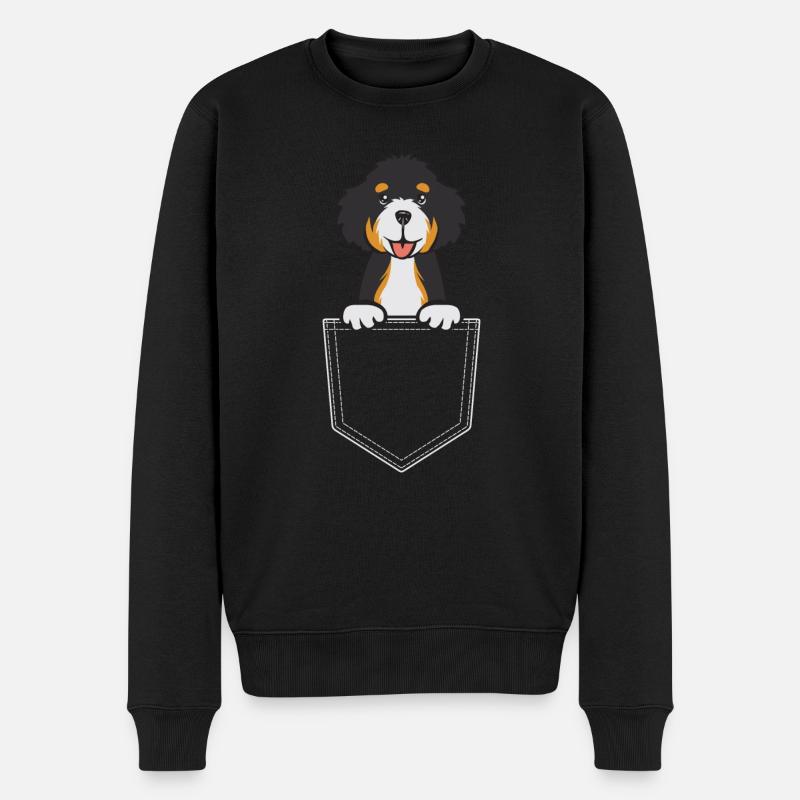 Bernedoodle Hund - Männer Premium Bio Pullover - Schwarz