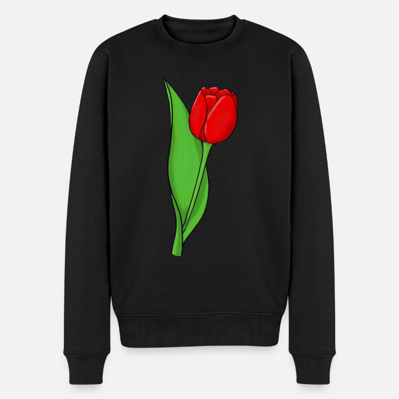 Tulipe rouge - Pull Premium bio Homme - noir