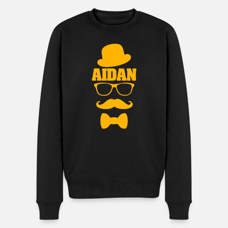 Schnauzer Aidan - Männer Premium Bio Pullover - Schwarz