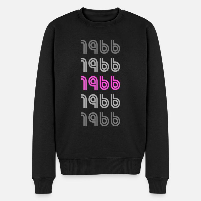 Retro Style Pink 1966 - Männer Premium Bio Pullover - Schwarz