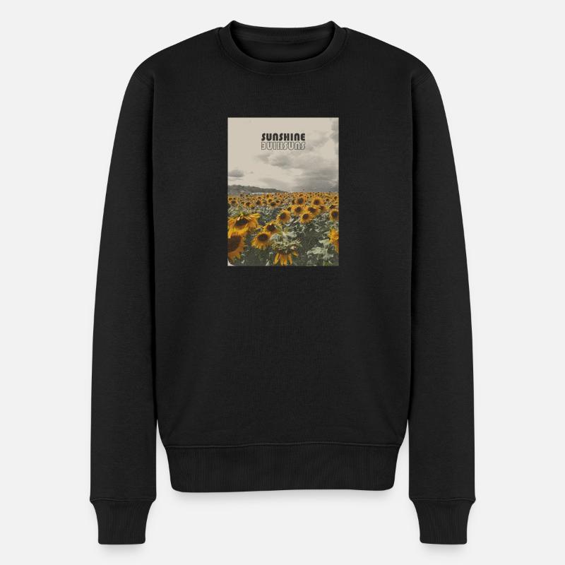 Sonnenblumen - Männer Premium Bio Pullover - Schwarz